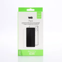 WE PACK verre trempé et coque de protection transparente MOTOROLA MOTO G35 5G