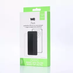 WE PACK verre trempé et coque de protection transparente OPPO RENO 12FS 5G // 12F 4G/5G
