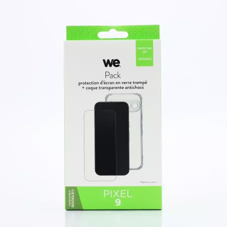 WE PACK verre trempé et coque de protection transparente GOOGLE PIXEL 9