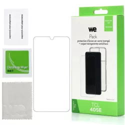 WE PACK verre trempé et coque de protection transparente TCL 40SE