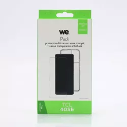 WE PACK verre trempé et coque de protection transparente TCL 40SE