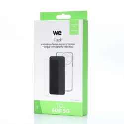 WE PACK verre trempé et coque de protection transparente TCL 60R 5G