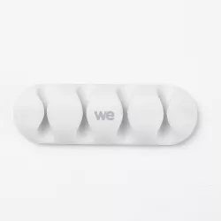 WE Organisateur de câbles pour bureau ou voiture - 4 emplacements x 2pcs - en silicone - coloris blanc