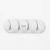 WE Organisateur de câbles pour bureau ou voiture - 4 emplacements x 2pcs - en silicone - coloris blanc