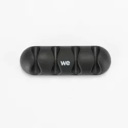 WE Organisateur de câbles pour bureau ou voiture - 4 emplacements x 2pcs - en silicone - coloris noir