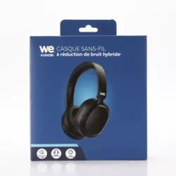 Casque WE Bluetooth - ENC&ANC 35dB - BT V5,3 - 4 Micros intégrés - arceau réglable coussinets rotatifs - batterie de 500mAh…
