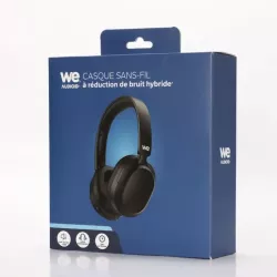 Casque WE Bluetooth - ENC&ANC 35dB - BT V5,3 - 4 Micros intégrés - arceau réglable coussinets rotatifs - batterie de 500mAh…
