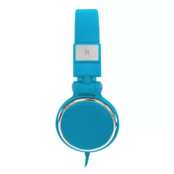 Casque filaire bleu avec micro câble 1.50m arceau réglable effect peau de pêche