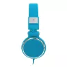 Casque filaire bleu avec micro câble 1.50m arceau réglable effect peau de pêche