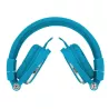 Casque filaire bleu avec micro câble 1.50m arceau réglable effect peau de pêche