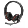 Casque micro filaire, arceau réglab micro pivotant, double connecteur jack 3.5mm noir