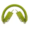 Casque filaire vert avec micro câble 1.50m arceau réglable effect peau de pêche