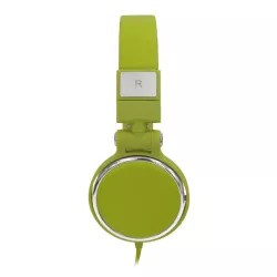Casque filaire vert avec micro câble 1.50m arceau réglable effect peau de pêche