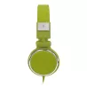Casque filaire vert avec micro câble 1.50m arceau réglable effect peau de pêche