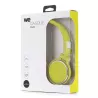 Casque filaire vert avec micro câble 1.50m arceau réglable effect peau de pêche