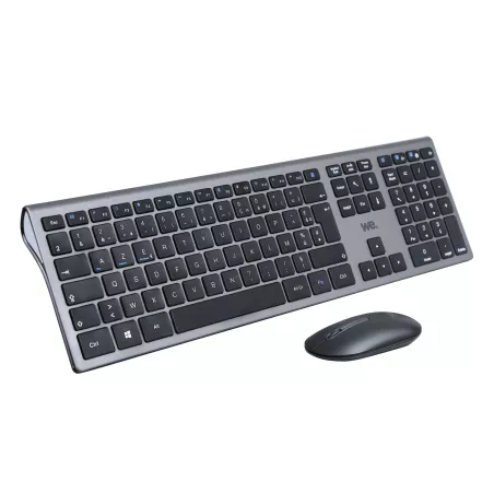 Bundle clavier souris WE sans fil connexion BT & 2.4Ghz aspect Alu, connexion jusqu'à 3 appareils, 12 touches multimedia…