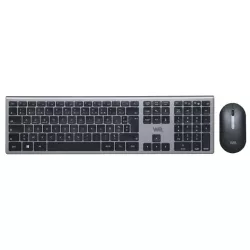 Bundle clavier souris WE sans fil connexion BT & 2.4Ghz aspect Alu, connexion jusqu'à 3 appareils, 12 touches multimedia…