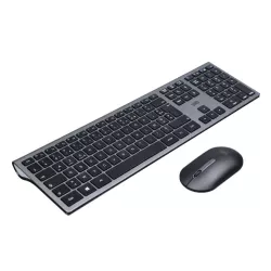 Bundle clavier souris WE sans fil connexion BT & 2.4Ghz aspect Alu, connexion jusqu'à 3 appareils, 12 touches multimedia…