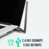 CLE WIFI 1200Mbps DUAL BAND USB 3.0 300Mb/s en 2.4G, 867Mb/s en 5G antenne detachable
