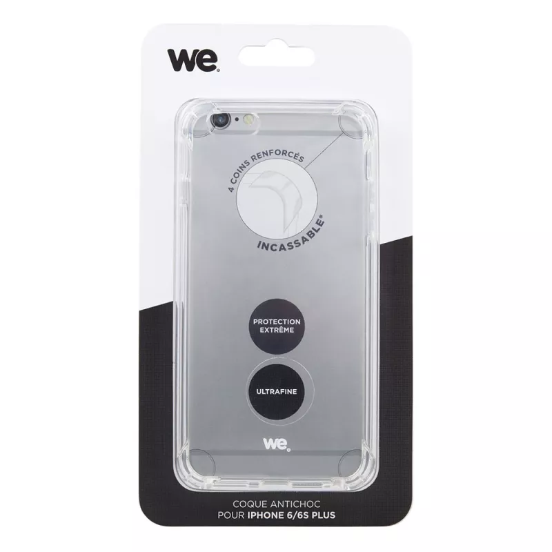 We coque de protection ANTI-CHOCS APPLE IPHONE 6+ / 6S+ Transparent