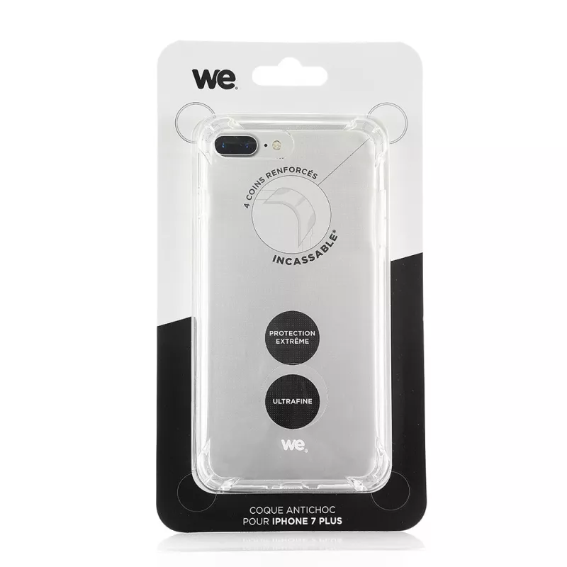 We coque de protection ANTI-CHOCS APPLE IPHONE 7+/ 8+ Transparent