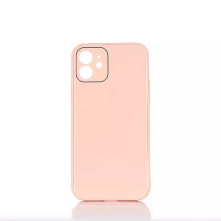 WE Coque de protection GLASS APPLE IPHONE 12 Rose poudré