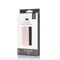 WE Coque de protection GLASS APPLE IPHONE 12 Rose poudré