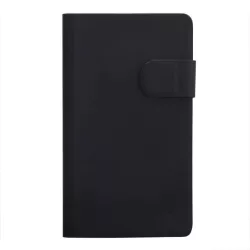 Etui universel colle magique noir effet peau de pêche/coin pliable taille L pour smartphones max 5.5 i6 Plus/Note 3/Note 4/A7