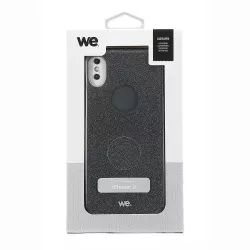 We coque de protection PAILLETTES APPLE IPHONE X Noir
