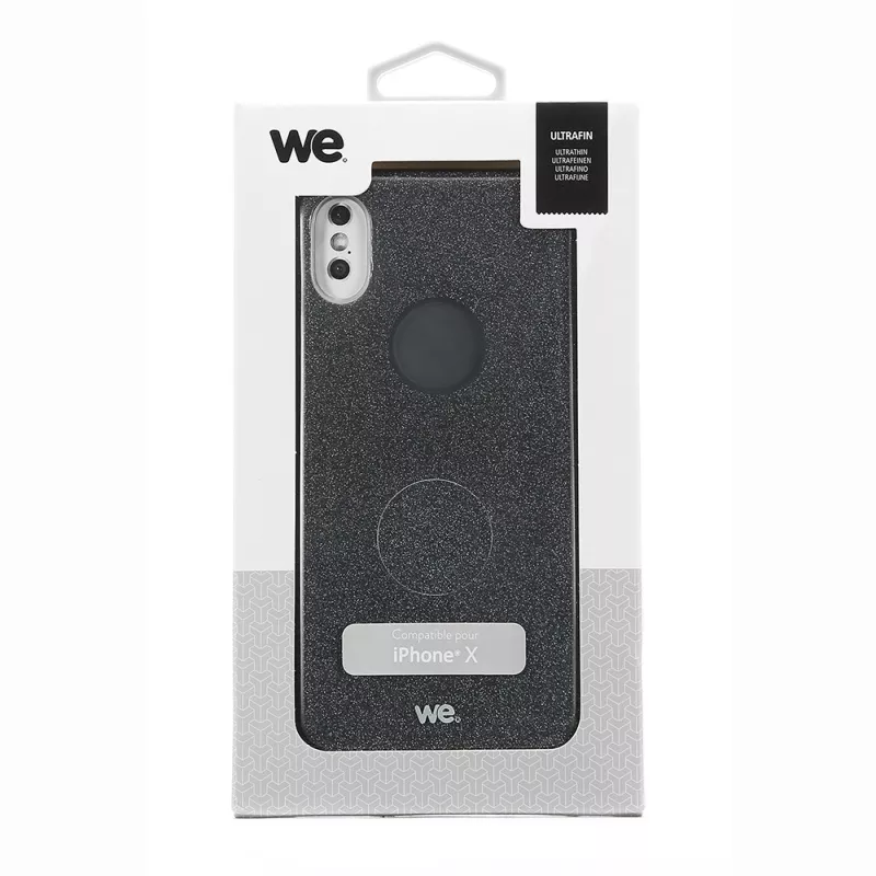 We coque de protection PAILLETTES APPLE IPHONE X Noir