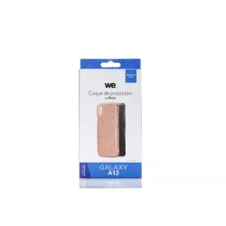 We coque de protection PAILLETTES SAMSUNG GALAXY A12 Rose