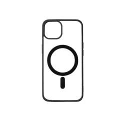 We Coque de protection RUBBER APPLE IPHONE 13 - Dos transparentcontour mat noir - Compatible MAGSAFE
