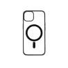 We Coque de protection RUBBER APPLE IPHONE 13 - Dos transparentcontour mat noir - Compatible MAGSAFE