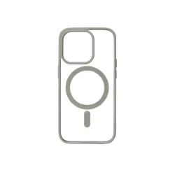 We Coque de protection RUBBER APPLE IPHONE 14 PRO - Dos transparentcontour gris - Compatible MAGSAFE