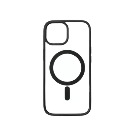 We Coque de protection RUBBER APPLE IPHONE 15 - Dos transparentcontour mat noir - Compatible MAGSAFE