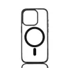 We Coque de protection RUBBER APPLE IPHONE 15 PRO - Dos transparentcontour mat noir - Compatible MAGSAFE