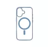 We Coque de protection RUBBER APPLE IPHONE 16 - Dos transparentcontour bleu - Compatible MAGSAFE