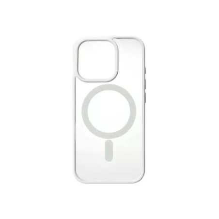 We Coque de protection RUBBER APPLE IPHONE 16 PRO - Dos transparentcontour blanc - Compatible MAGSAFE