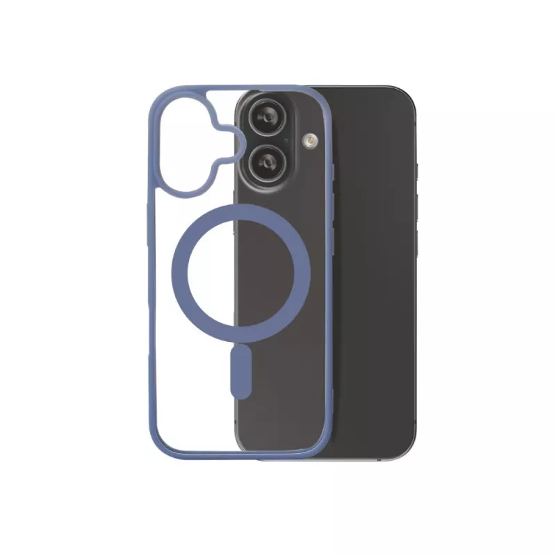 We Coque de protection RUBBER APPLE IPHONE 17 - Dos transparent–contour mat bleu - Compatible MAGSAFE