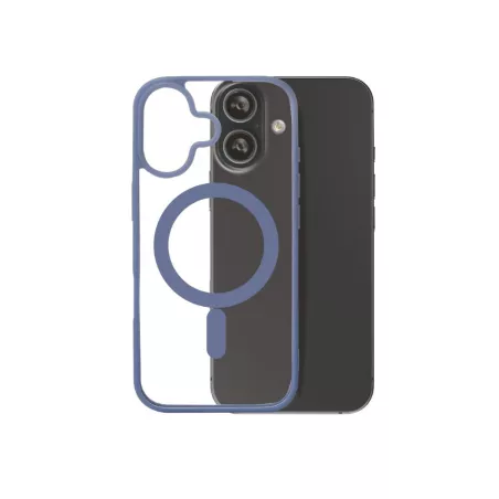 We Coque de protection RUBBER APPLE IPHONE 17 - Dos transparent–contour mat bleu - Compatible MAGSAFE
