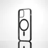 We Coque de protection RUBBER APPLE IPHONE 12/12 PRO - Dos transparentcontour mat noir - Compatible MAGSAFE