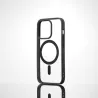 We Coque de protection RUBBER APPLE IPHONE 14 PRO - Dos transparentcontour mat noir - Compatible MAGSAFE