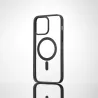 We Coque de protection RUBBER APPLE IPHONE 14 PRO MAX - Dos transparentcontour mat noir - Compatible MAGSAFE