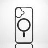 We Coque de protection RUBBER APPLE IPHONE 16 - Dos transparentcontour mat noir - Compatible MAGSAFE