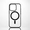 We Coque de protection RUBBER APPLE IPHONE 16 PRO - Dos transparentcontour mat noir - Compatible MAGSAFE