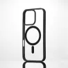 We Coque de protection RUBBER APPLE IPHONE 16 PRO - Dos transparentcontour mat noir - Compatible MAGSAFE