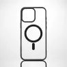 We Coque de protection RUBBER APPLE IPHONE 16 PRO MAX - Dos transparentcontour mat noir - Compatible MAGSAFE