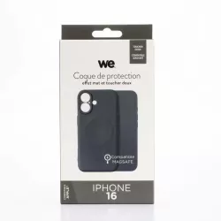 We coque de protection SILICONE APPLE IPHONE 16 Noir - Compatible MAGSAFE