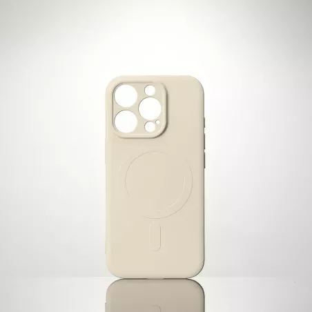 We coque de protection SILICONE APPLE IPHONE 16 PRO Blanc vintage - Compatible MAGSAFE