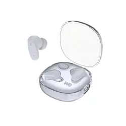Ecouteurs CLAYRA sans-fil intra, coque transparente, indicateur de charge, ANC, BT V6.0, blanc